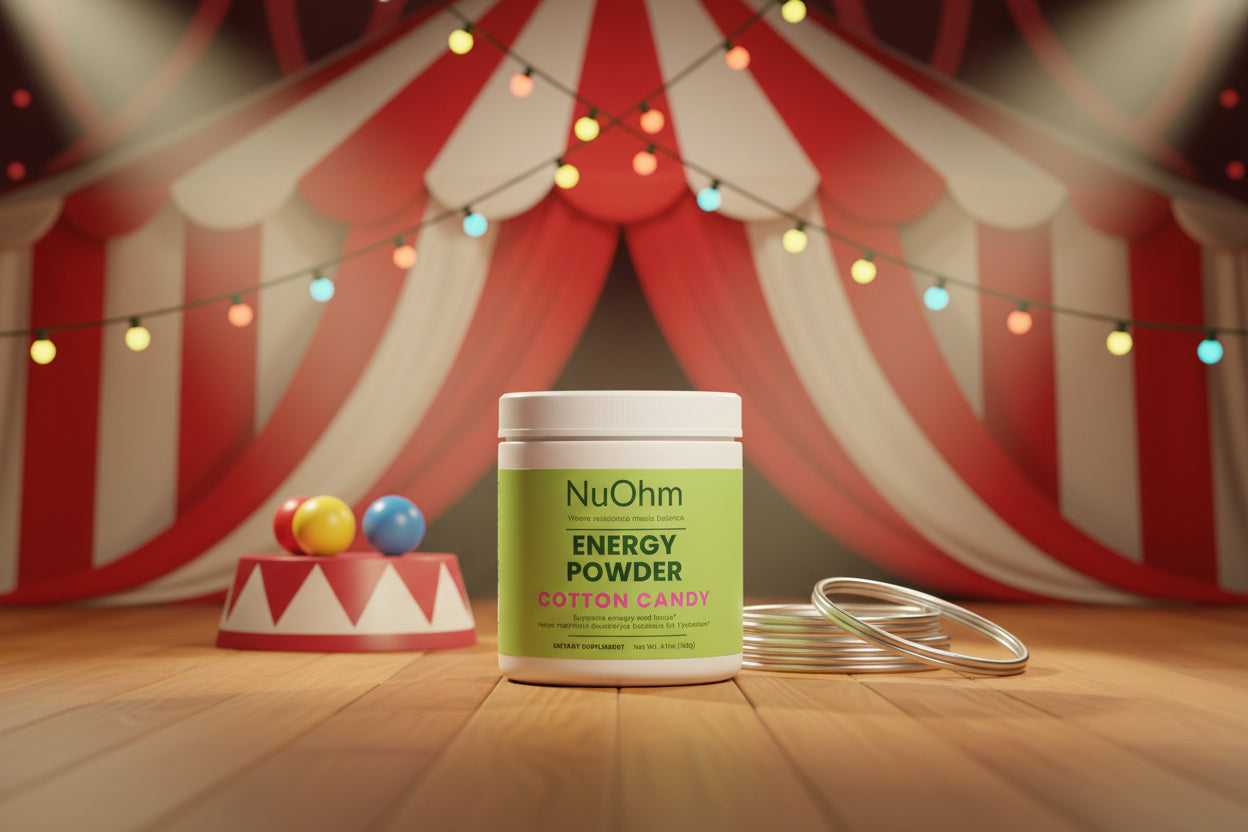 Smart Energy Powder, Cotton Candy - Sugar-Free Sustained Focus and Hydration - NuOhm
