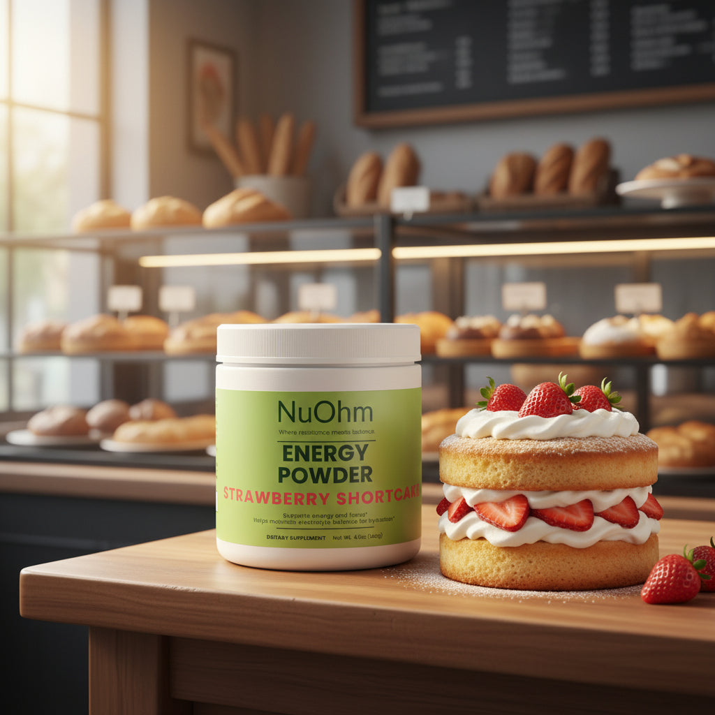 Smart Energy Powder, Strawberry Shortcake - Sugar-Free with Caffeine - NuOhm