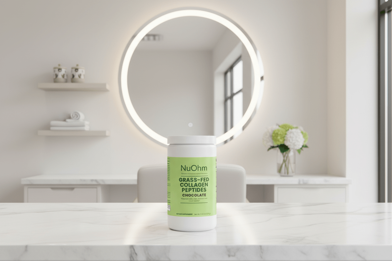 Grass-Fed Collagen Peptides Powder, Chocolate - NuOhm