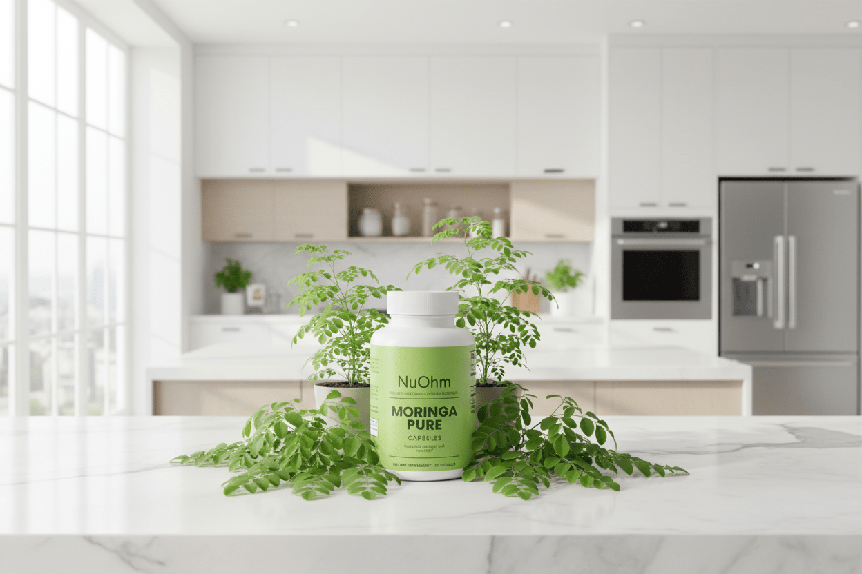 Moringa Oleifera Leaf Capsules - Pure Drumstick Tree Essence - NuOhm