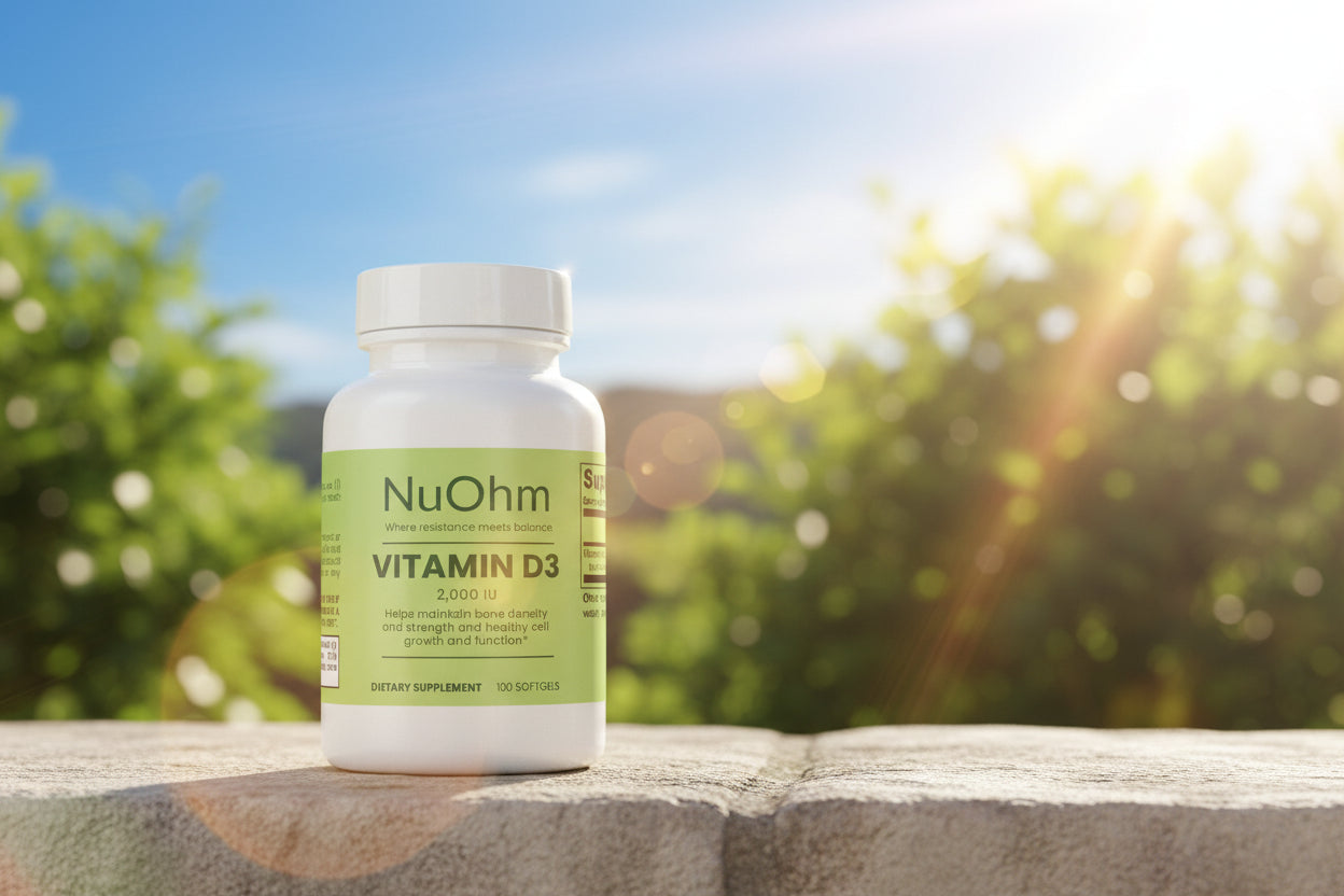 Vitamin D3 - Bone, Mood, Vitality, Immune and Muscle Support - NuOhm